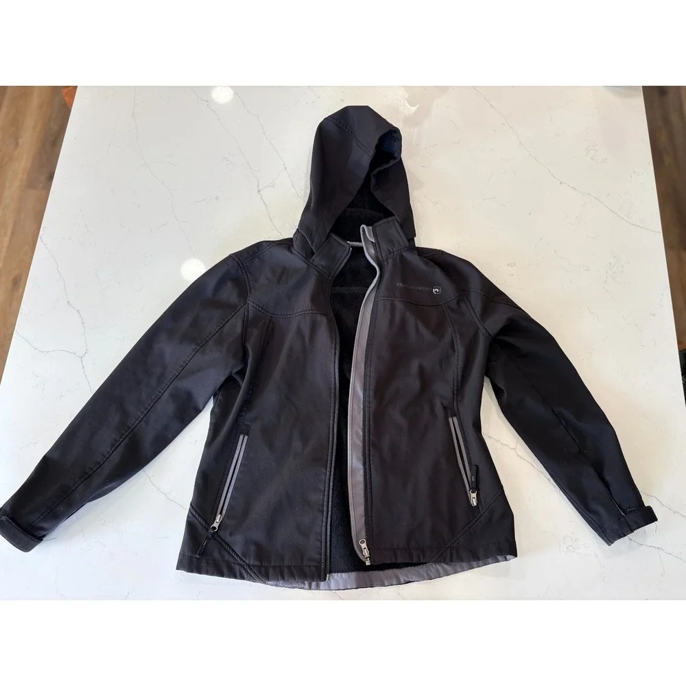 Free Country Soft Shell Jacket Women Size Medium Black Outdoor